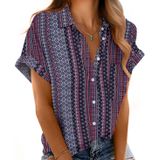 Blusas Mintreus De Manga Curta Para Mulheres Com Bolsos