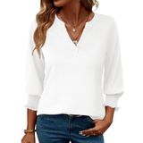 Blusa Feminina Lomon, Moda 2025, Manga 3/4, Branca