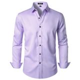 Camisa Social Jemitop Wrinkle Free Stretch Lavender Purple S Masculina