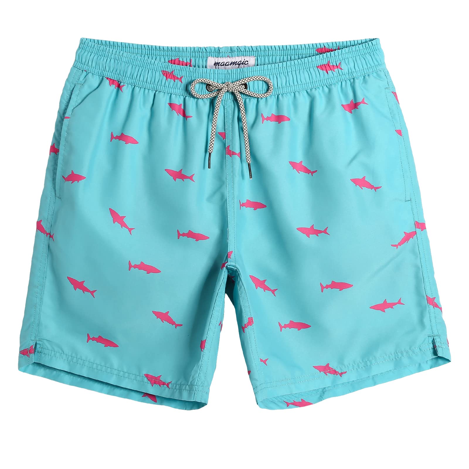 Swim Trunks Mamagic Quick Dry Swim Shorts Para Homens, Azul Ácido