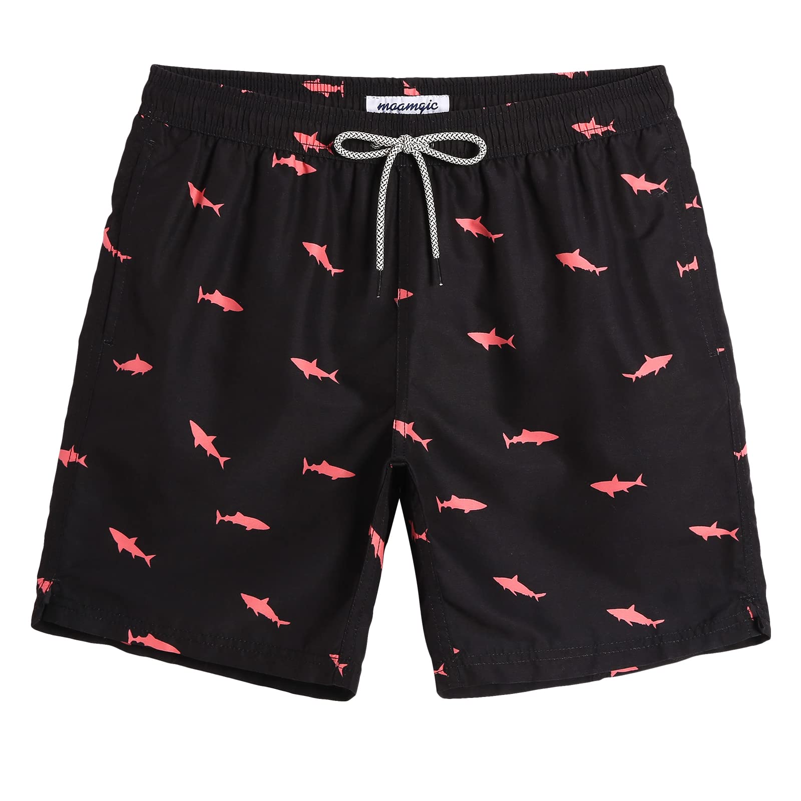 Calções De Banho Magic Quick Dry Swim Shorts Para Homens Black Shark