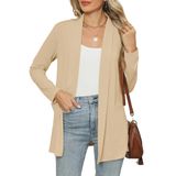 Suéter Feminino Micoson, Frente Aberta, Marrom, Tamanho L