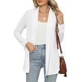 Cardigã Feminino Micoson, Aberto, Leve, Branco, Xxl