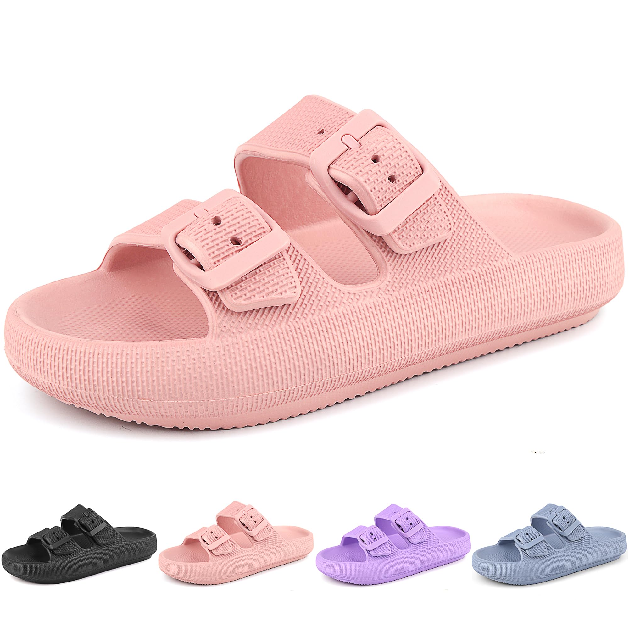 Sandálias Lanivic Kids Cloud Slides Para Meninas E Meninos, Rosa, Tamanho 3