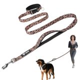 Coleira De Cachorro Hands Free Tspro Para Cães De Médio A Grande Porte, Leopardo