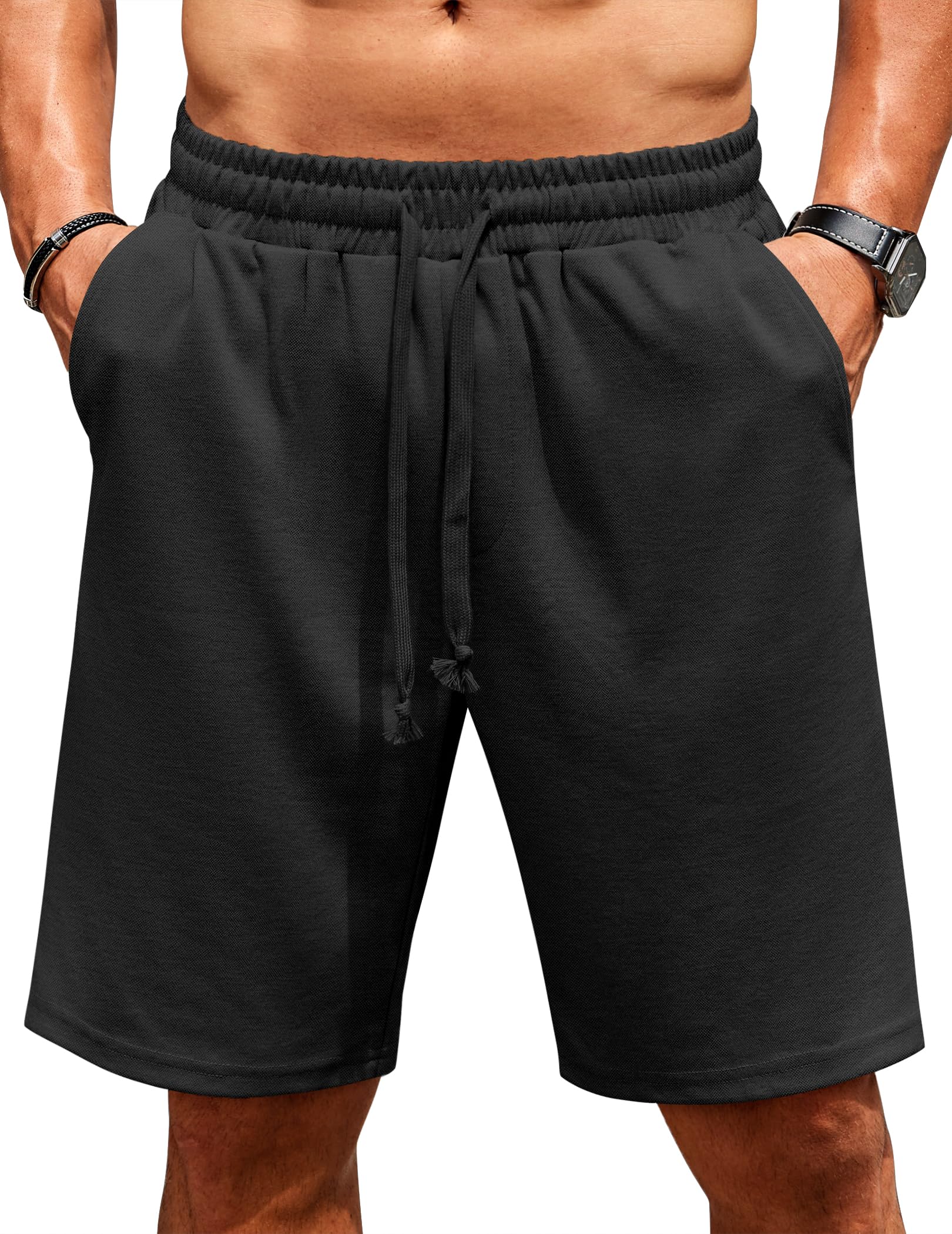 Shorts Coofandy Casual Summer Beach Para Homens Pretos