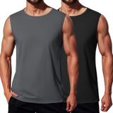 Camisetas Sem Mangas Coofandy Para Homens, Pacote Com 2 Camisetas