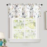 Cortinas Valance Leeva Farmhouse Kitchen Aquarela Floral