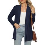 Cardigã Feminino Micoson Open Front Azul Marinho Xl