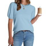 Blusas De Verão Wiholl, Blusas Leves, Azul Claro L
