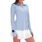 Camisa Feminina Ieccp De Manga Comprida Upf 50+, Proteção Solar, Azul, Xl