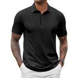 Camisa Polo Masculina Coofandy, Manga Curta, Tênis De Golfe, Preta