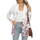 Cardigã Feminino Micoson De Manga Comprida Leve Floral