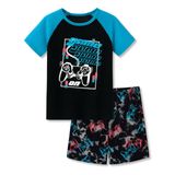 Pijama Beezizac Big Boys Black &amp; Blue Gamer, 2 Peças, Tamanho 14