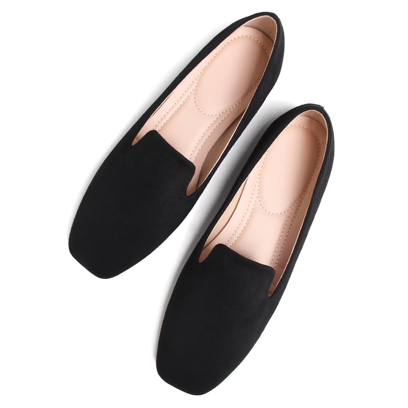 Sapatos Sailing Lu Ballet Flats Femininos Com Bico Quadrado Pretos 43 (10)