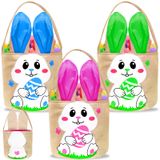 Cestas De Páscoa Toplee Personalizadas Canvas Bunny, 3 Unidades