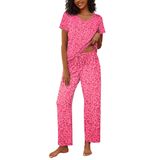 Conjunto De Pijamas Ekouaer, Blusa Feminina De Manga Curta, Calças Compridas, Xxl