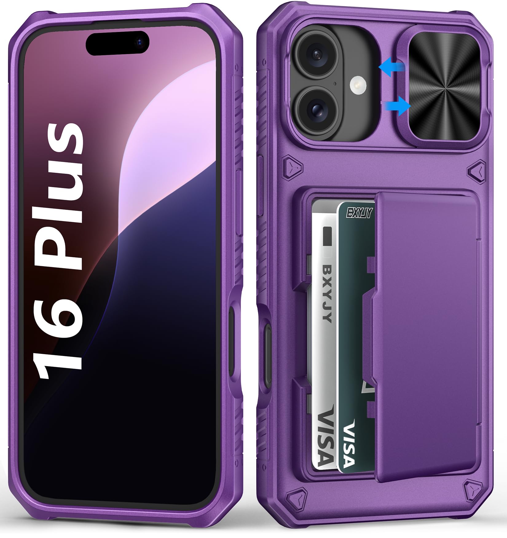 Capa De Telefone Bxyjy Para Iphone 16 Plus, Carteira Com Capa De Câmera