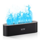 Umidificador De Aromaterapia Hdy Flame 150ml Com Led De 7 Cores Preto