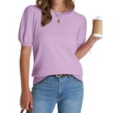 Suéter De Manga Curta Wiholl Feminino Roxo Claro Tamanho 2gg