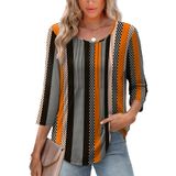 Blusa Feminina De Trabalho De Verão Top Xieerduo De Manga 3/4 Plus Size