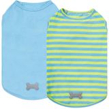 Camisetas Para Cães, Camiseta Regata De Algodão Listrada Kyeese Para Cães Pequenos, Pacote Com 2