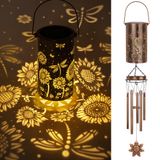 Solar Wind Chimes Yhmall Sunflower Dragonfly Garden Decor
