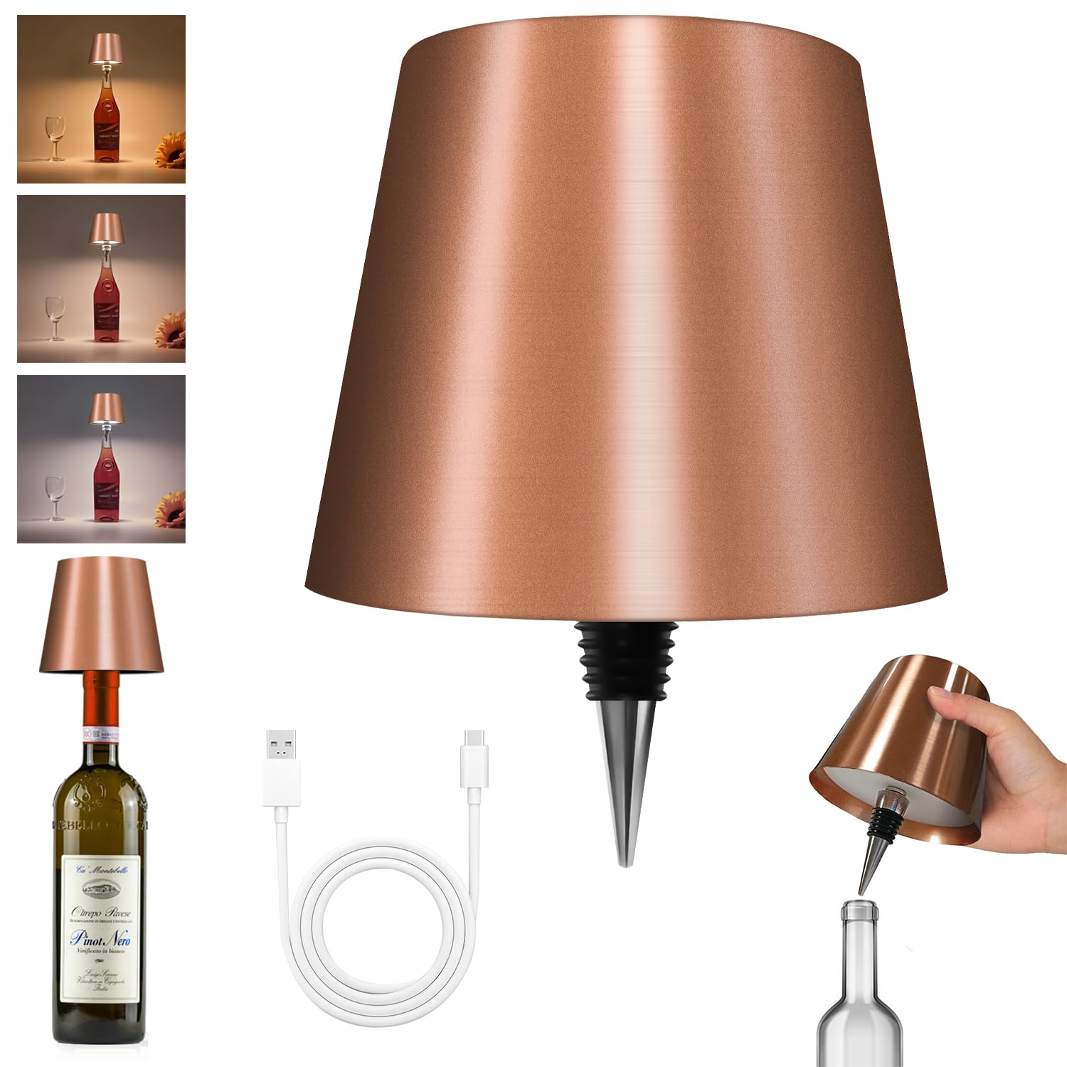 Lâmpada De Garrafa Sem Fio Hoide 2025 Led Para Garrafas De Licor E Vinho