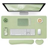 Tapete De Mesa E Teclado, Descanso De Pulso Bloss Leather Green