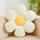 Almofada De Flores Kcvvcr Branca Amarela Macia De 50 Cm Decorativa