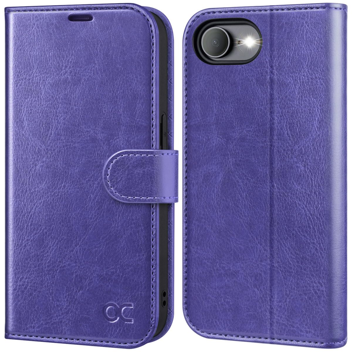 Capa Tipo Carteira Ocase Compatível Com Iphone 16e Roxa De 6,1"