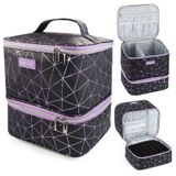 Bolsa Organizadora De Esmaltes Saviland Pu Leather Black 30 Garrafas