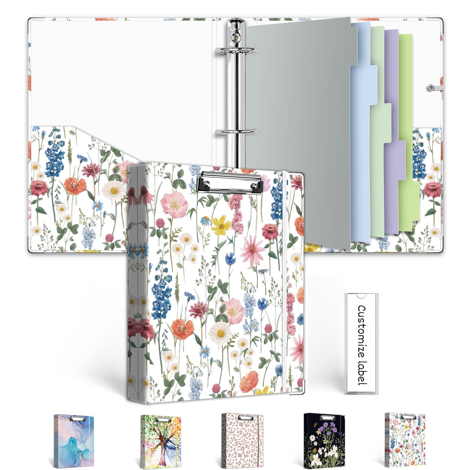 Binder Bvssx A5 De 3 Anéis De 1 Polegada Com Prancheta E Divisórias De 5 Abas