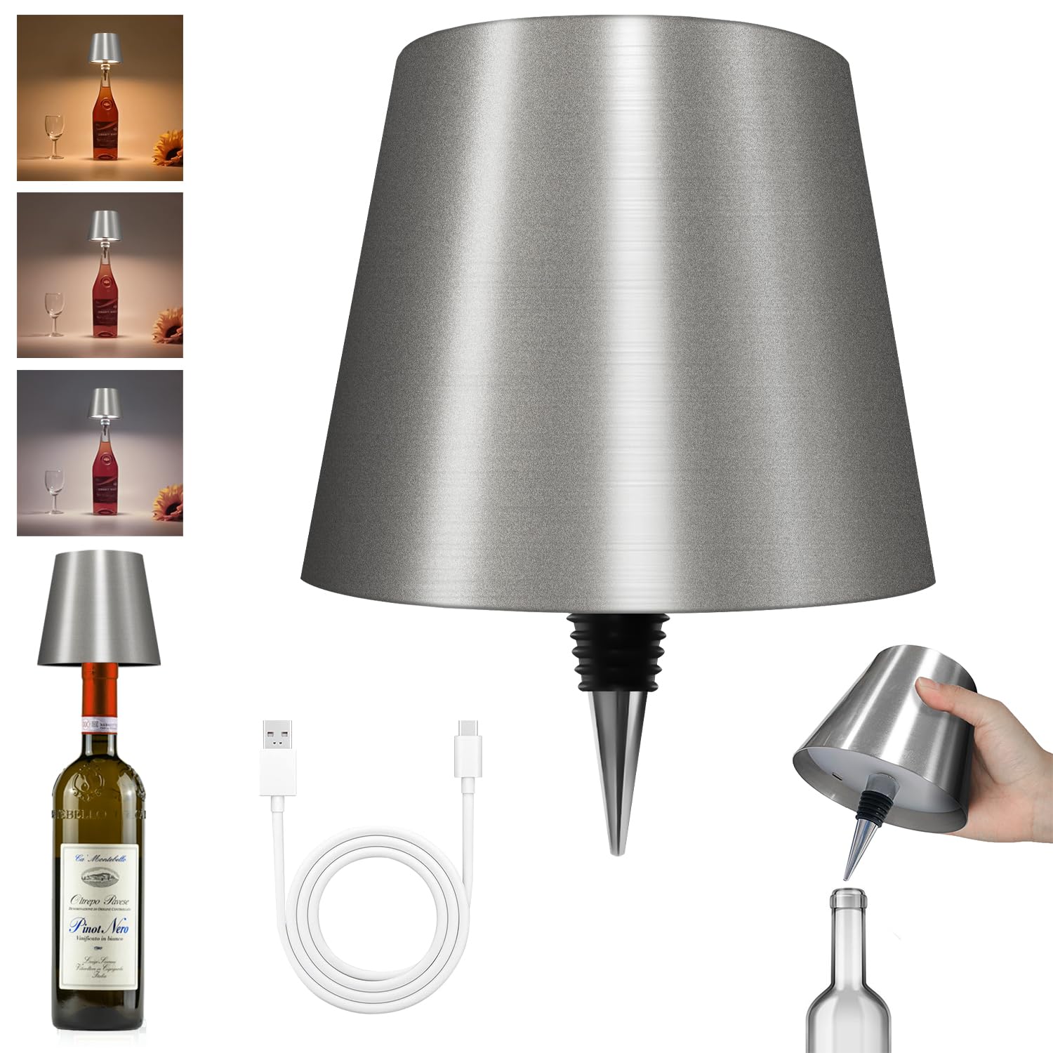 Lâmpada De Garrafa Sem Fio Hoide 2025 Led Para Garrafas De Licor E Vinho