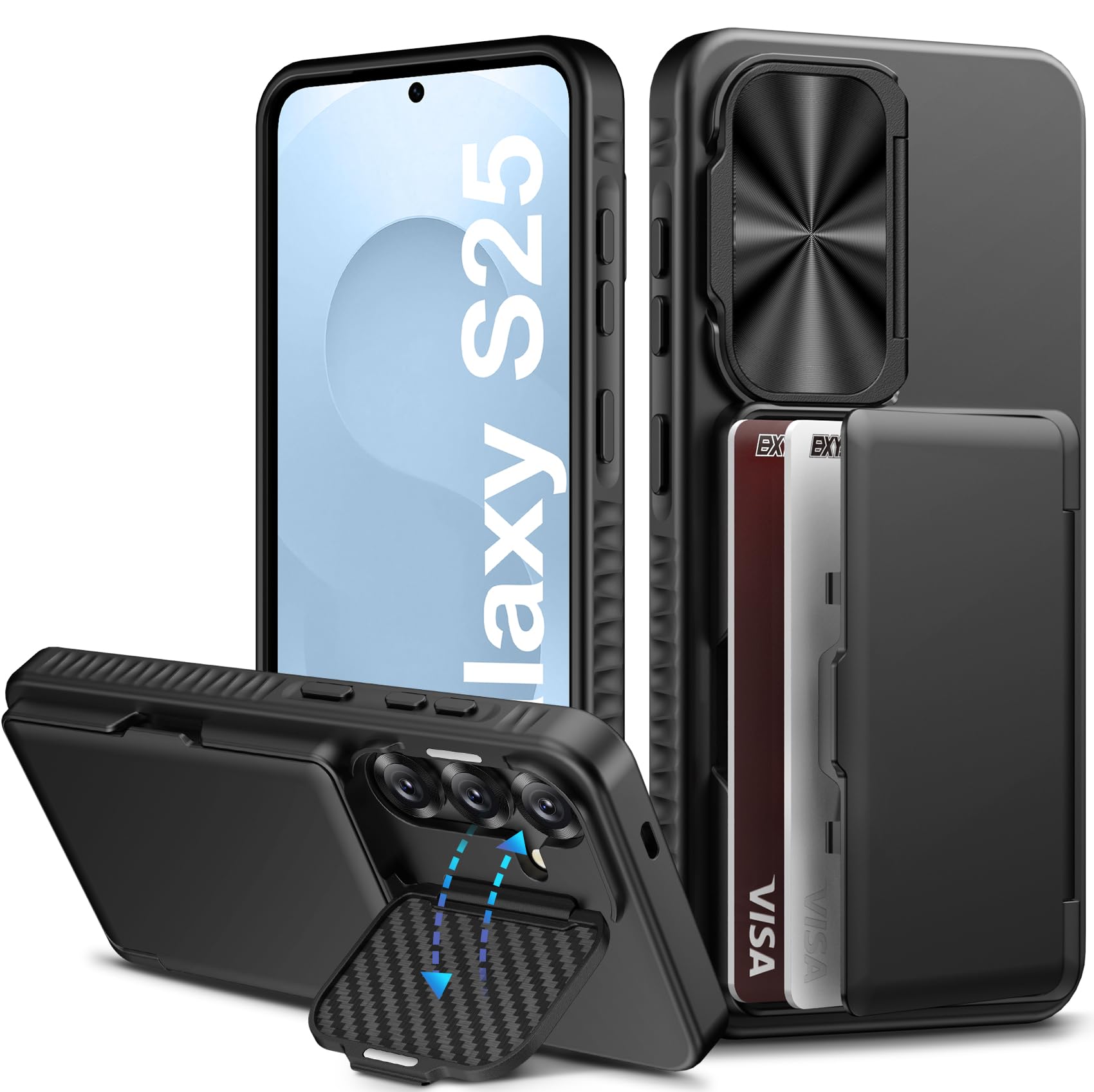 Capa De Telefone Bxyjy Para Carteira Samsung Galaxy S25 Com Suporte Para Cartão