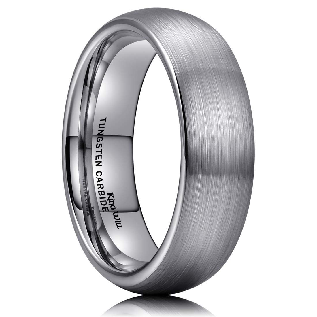 Ring King Will Basic Em Carboneto De Tungstênio 6 Mm, Prata, Tamanho 8,5