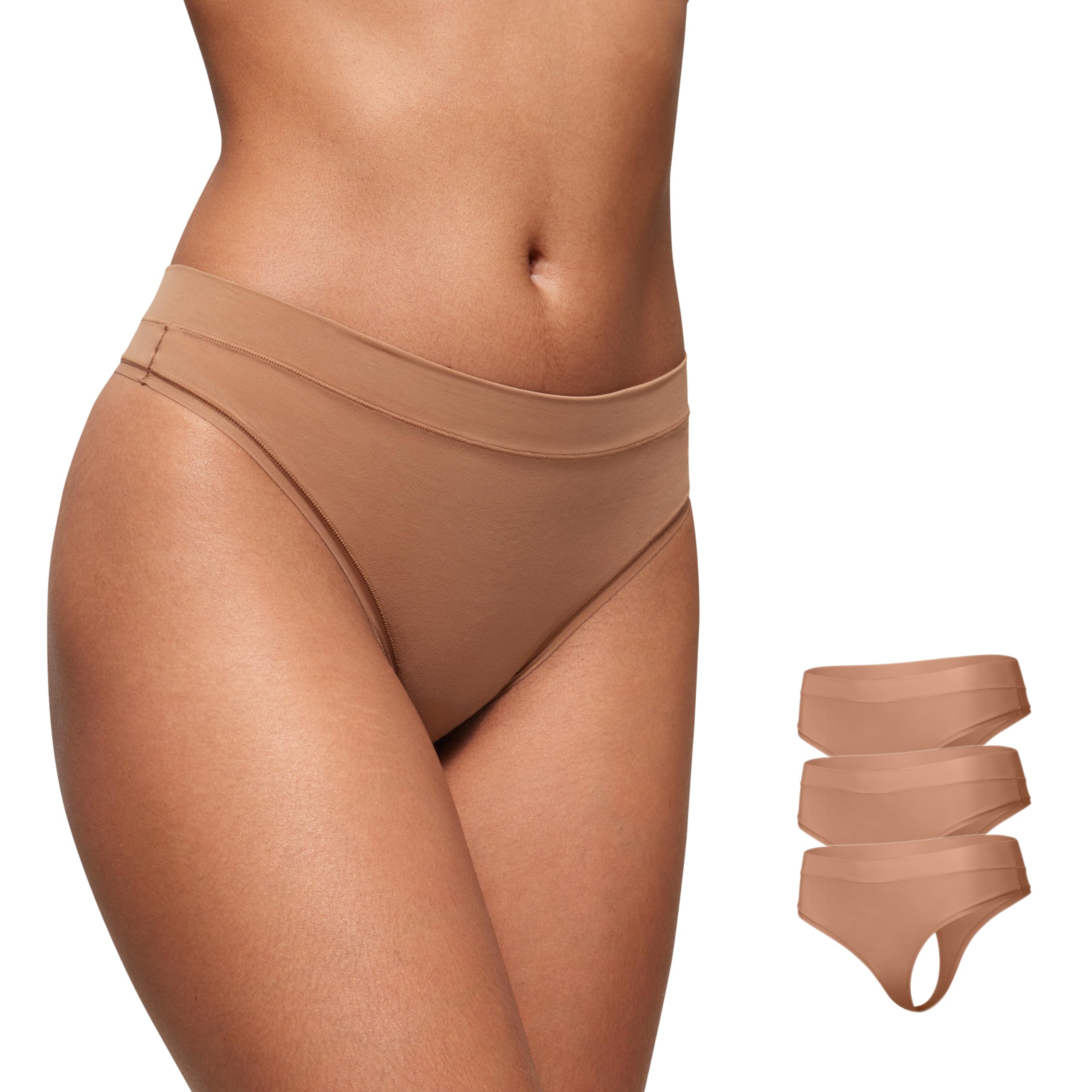 Tangas Crz Yoga Soft High Rise Para Mulheres, Pacote Com 3, Gravel Xxs