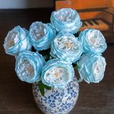 Flores Artificiais Duyone Austin Rose Peony Real Touch X4