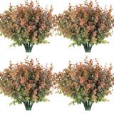 Plantas Artificiais Recutms, Caules Falsos De Eucalipto X12, Laranja Empoeirada