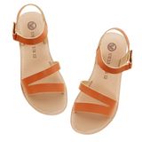 Sandálias Flyfuppy Para Meninas Com Tiras Abertas, Bico Aberto, Marrom, 12