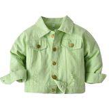 Jaqueta Jeans Cromoncent Boys Girls Child Verde Claro 4-5t