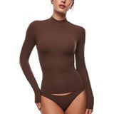Top Inlyric Inbarely Soft Mock, Gola Alta, Manga Comprida, Feminina