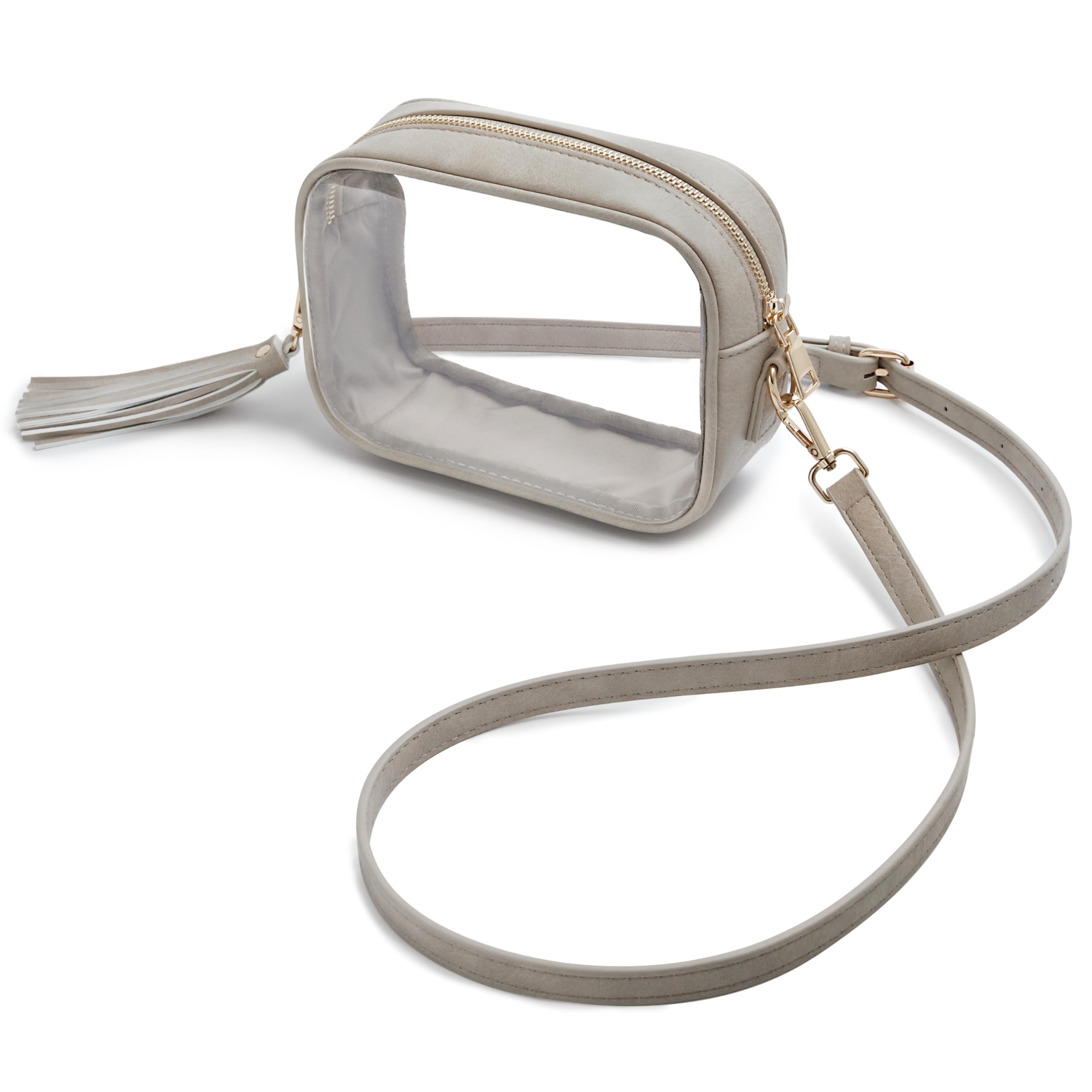 Bolsa Transversal Yarnic Stadium Aprovada Pela Yarnic Stadium, Transparente, Cinza