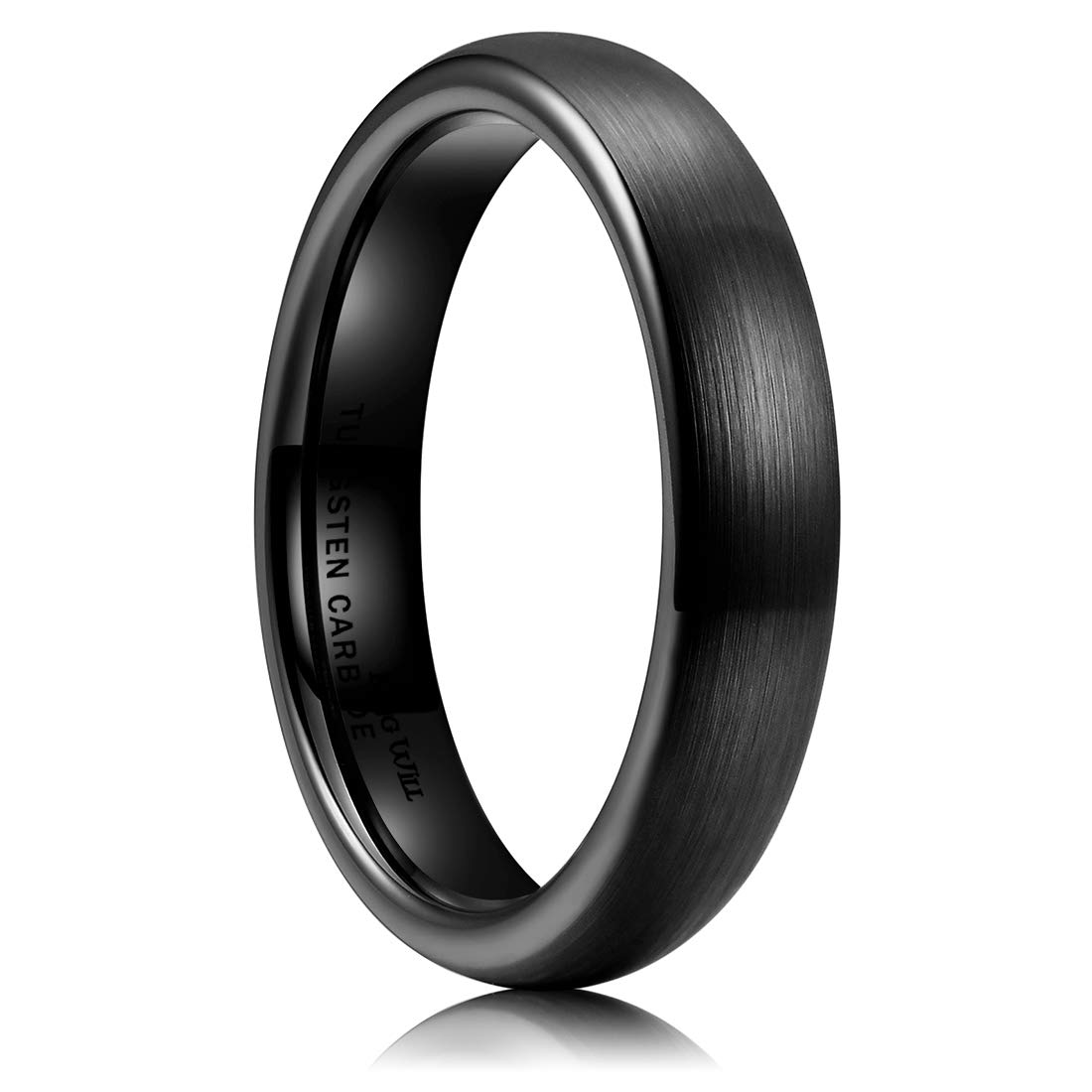 Ring King Will Basic Em Carboneto De Tungstênio 4 Mm Preto Tamanho 10,5