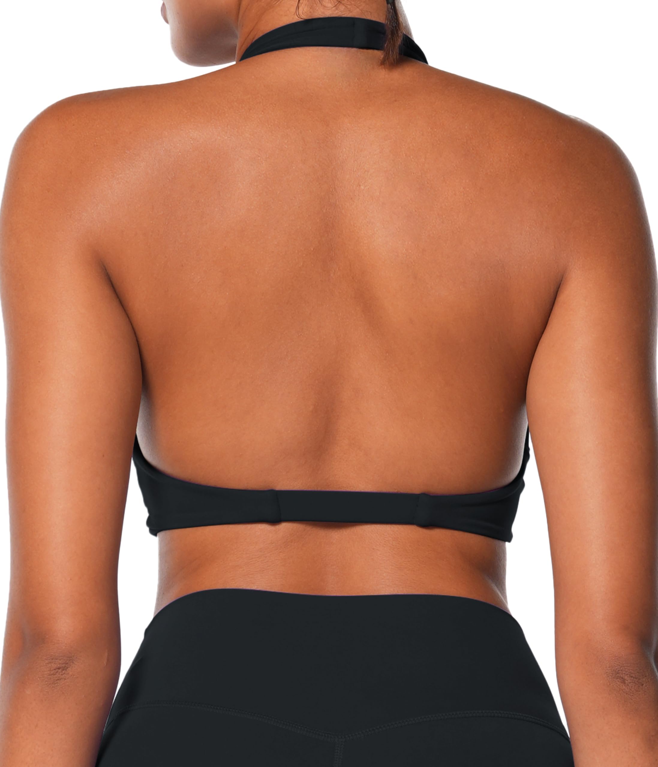 Sutiã Esportivo Feminino Sunzel, Gola Alta, Torção Frontal, Preto