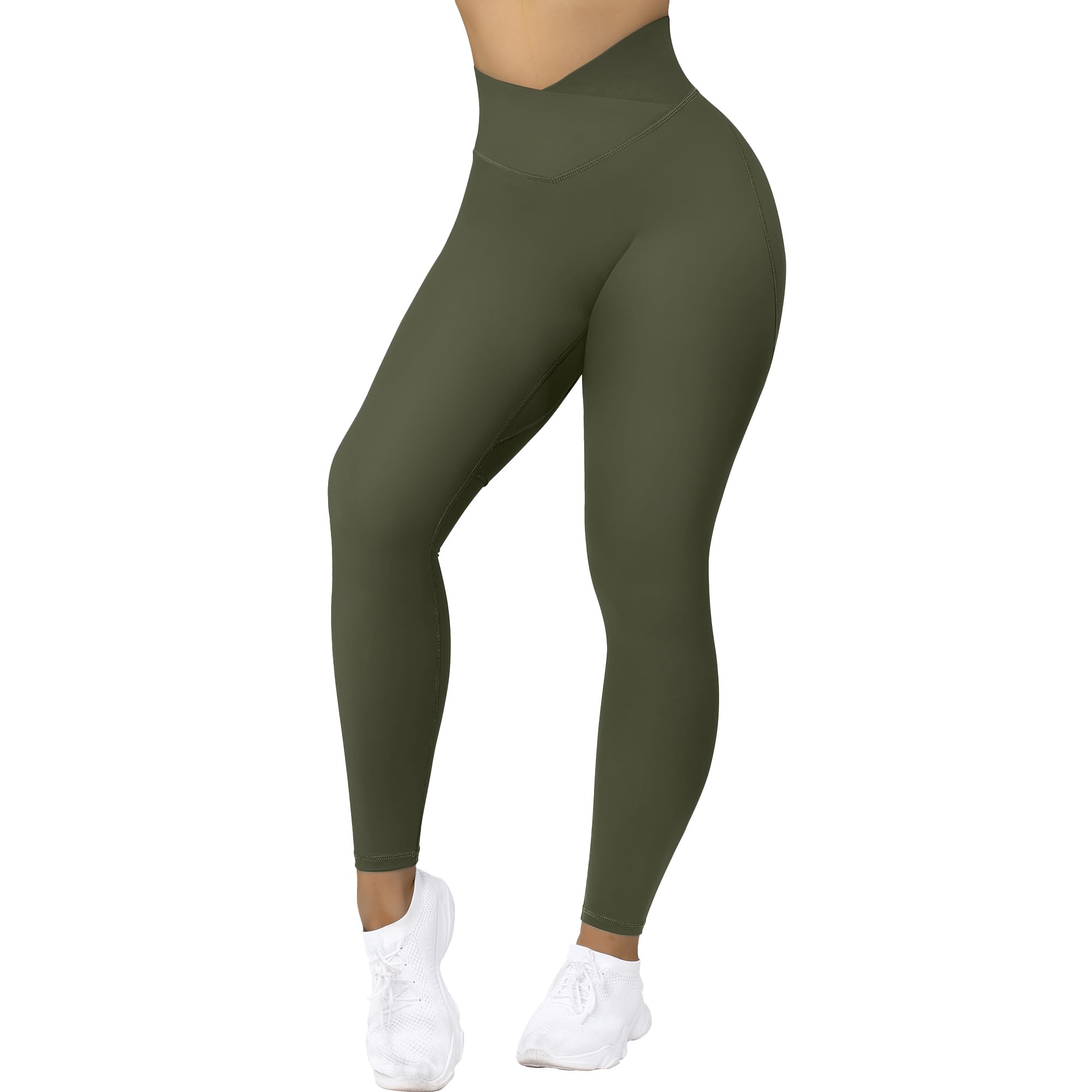 Leggings Mooslover Crossover V Waist Butt Lifting Army Green Xl