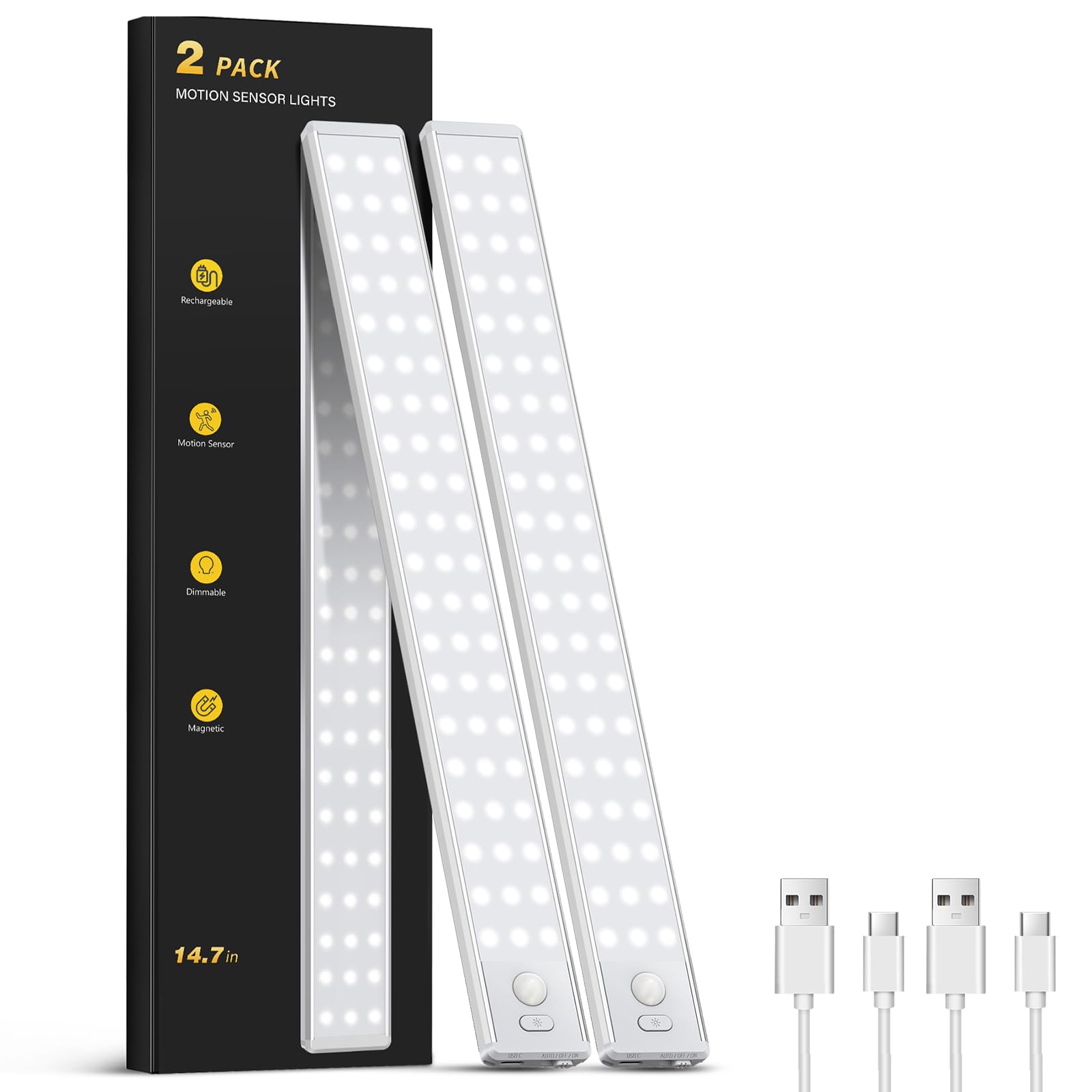 Under Cabinet Lighting Otwkay, Pacote Com 2 Sensores De Movimento De 14,7 Cm