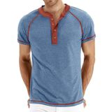 Camisa Henley Gleam Ledra E Azul Claro, Mistura De Algodão, Masculina