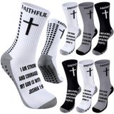 Meias De Futebol Glitopper Cross Grip Anti Slip, 6 Pares