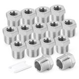 Bucha Hexagonal Redutora Taisher 304 De Aço Inoxidável 1/2 Npt Macho X 3/8 Npt Fêmea